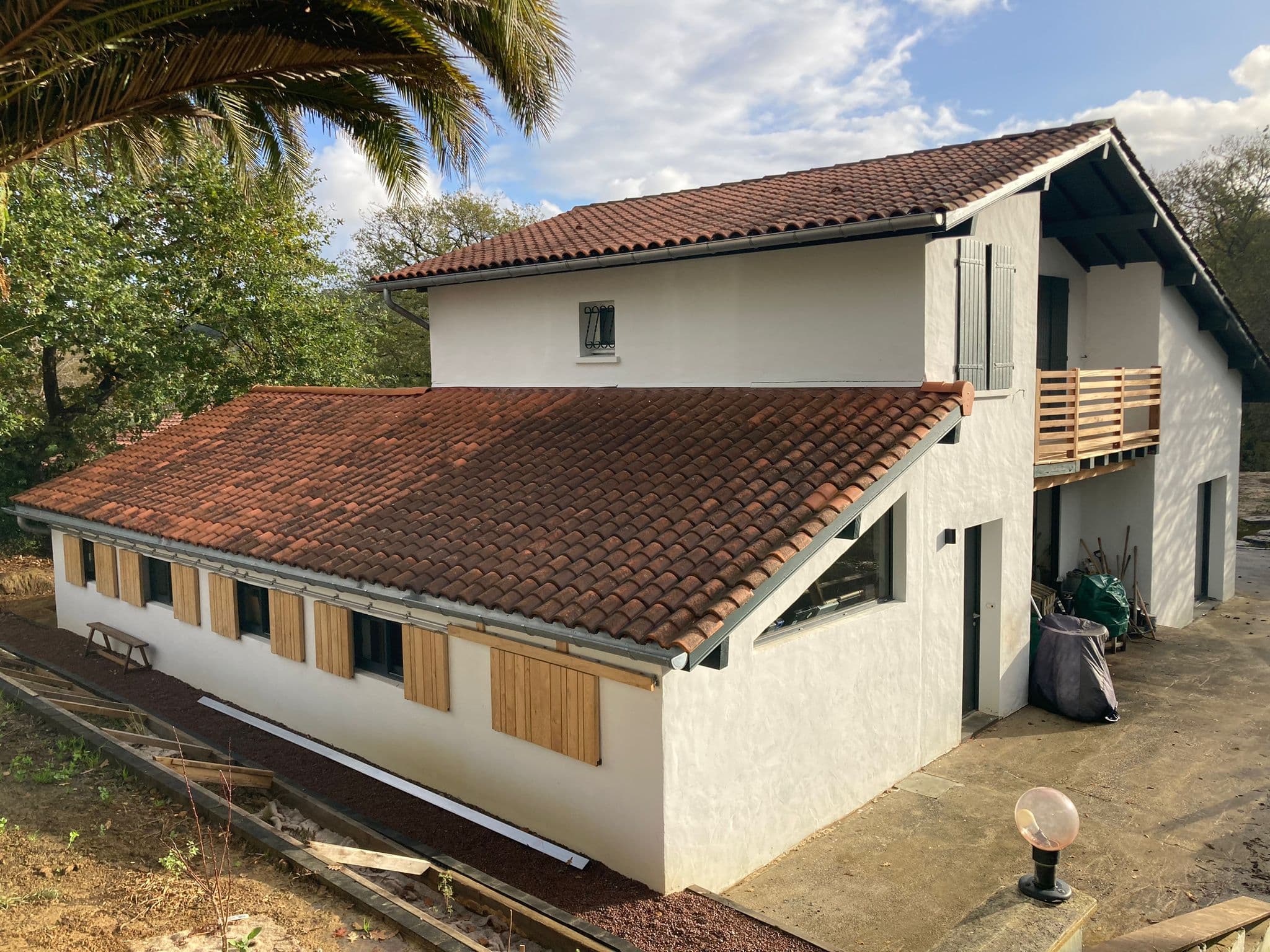 Réalisation d'un extension en briques de chanvre